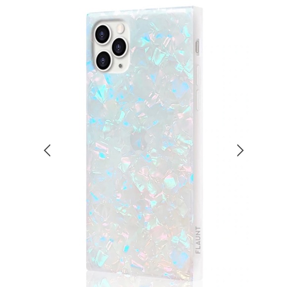 SOLD -  iPhone case for 11 Max Pro : FLAUNT Opal Shell Square iPhone case - Picture 8 of 10